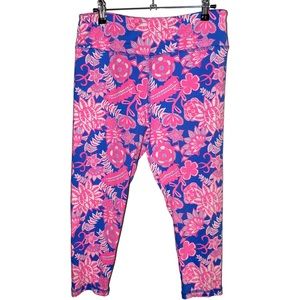Patchington‎ Womens Medium Cropped Leggings Floral High Waisted 20.5” Inseam